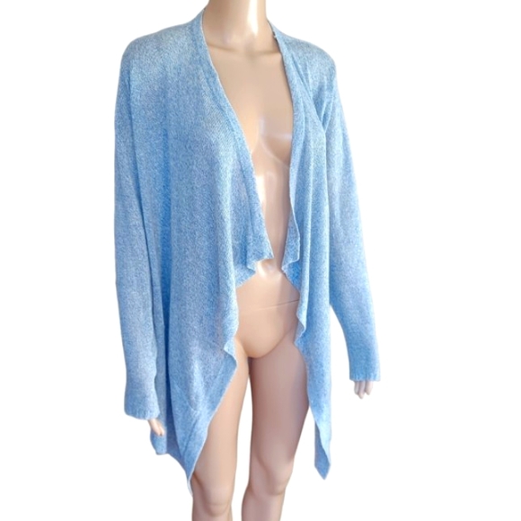 White + Warren Womens Lavender Purple Cardigan Assymetric With Pockets Medium - Picture 8 of 9